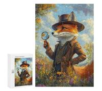 Puzzle pour Adultes 300 PCS Fox Detective Puzzle pour Adultes, Jeu Familial, Découpe De Précision, Cadeaux Uniques pour Anniversaires Et Noël 300 PCS
