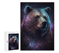 Puzzle pour Adultes 300 PCS Galactic Bear Portrait Jeux De Puzzle Relaxants Décoration Parfaite Cadeaux Uniques pour Anniversaire Et Noël 300 PCS