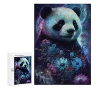 Puzzle pour Adultes 300 PCS Galactic Panda with Flowers -2 Puzzle pour Adultes, Jeu Manuel, Décoration Murale, Cadeau d'anniversaire Et Cadeau Unique 300 PCS