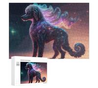 Puzzle pour Adultes 300 PCS Galactic Poodle Cosmic Canine Wonder Casse-tête pour Adolescents, Jeu De Réflexion, Course De Vitesse, Cadeaux d'anniversaire Et Originaux 300 PCS