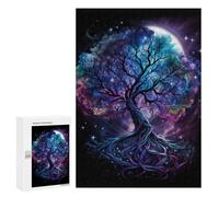 Puzzle pour Adultes 300 PCS Galactic Tree of Life Art Print Puzzles pour Adolescents Découpe De Précision pour Anniversaire, Noël Jouet Jeu Intellectuel 300 PCS