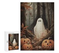 Puzzle pour Adultes 300 PCS Ghostly Halloween Forest Puzzle Décoratif Mural Amusant Et Humoristique pour Une Interaction Parent-Enfant 300 PCS