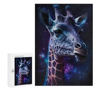 Puzzle pour Adultes 300 PCS Giraffe in Space Art Print-4 Puzzles pour Adolescents Découpe De Précision pour Anniversaire, Noël Jouet Jeu Intellectuel 300 PCS