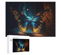 Puzzle pour Adultes 300 PCS Glowing Butterfly in Mystic Forest Puzzles pour Adolescents, Jouet, Décoration Murale, Motif À Assembler, Interaction Parent-Enfant 300 PCS
