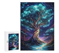 Puzzle pour Adultes 300 PCS Glowing Tree in Night Sky Puzzles pour Adolescents Jeux De Société Difficile Difficile Est Idéal comme Cadeau 300 PCS