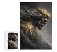 Puzzle pour Adultes 300 PCS Golden Crowned Jesus Bowing Down Puzzle pour Adultes, Jeu De Réflexion, Décoration Murale, Idéal comme Cadeau 300 PCS
