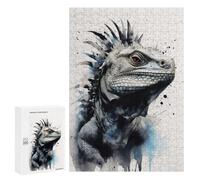 Puzzle pour Adultes 300 PCS Iguana Beauty Inked Lizard Puzzles pour Adolescents Jeu Manuel Décoration Intérieure Jeu Stimulant Cadeaux 300 PCS