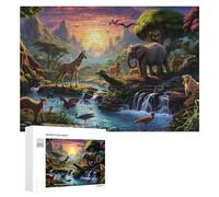 Puzzle pour Adultes 300 PCS Jungle Paradise with Wildlife Puzzles pour Adolescents, Jouet, Décoration Murale, Motif À Assembler, Interaction Parent-Enfant 300 PCS