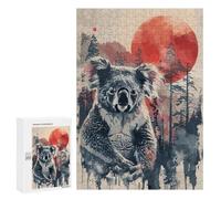 Puzzle pour Adultes 300 PCS Koala Red Sun Watercolor Puzzles pour Adolescents Jeux De Société Difficile Difficile Est Idéal comme Cadeau 300 PCS