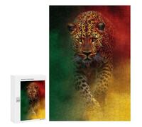 Puzzle pour Adultes 300 PCS Leopard in Colorful Smoke Puzzles pour Adolescents Découpe De Précision pour Anniversaire, Noël Jouet Jeu Intellectuel 300 PCS