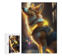 Puzzle pour Adultes 300 PCS Magical Corgi in Leather Armor Puzzle pour Adultes, Jeu De Réflexion, Décoration Murale, Idéal comme Cadeau 300 PCS
