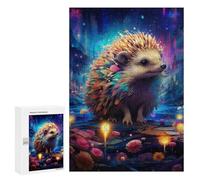 Puzzle pour Adultes 300 PCS Magical Hedgehog in Fantasy Forest Casse-tête pour Adolescents, Jeu De Réflexion, Course De Vitesse, Cadeaux d'anniversaire Et Originaux 300 PCS