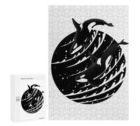 Puzzle pour Adultes 300 PCS Minimalist Killer Whale Puzzles pour Adultes Jeu Manuel pour Améliorer La Mémoire Cadeaux Uniques pour Un Anniversaire Et Noël 300 PCS