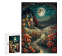 Puzzle pour Adultes 300 PCS Moonlit Garden Path Puzzles pour Adolescents, Jouet, Décoration Murale, Motif À Assembler, Interaction Parent-Enfant 300 PCS