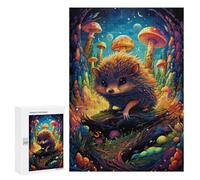 Puzzle pour Adultes 300 PCS Mystical Hedgehog Forest Puzzles pour Adultes Jeux Relaxants Améliore La Mémoire Difficile Et Stimulant 300 PCS