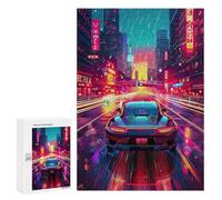 Puzzle pour Adultes 300 PCS Neon City Speed Puzzles pour Adultes Course De Vitesse Manuelle Activité Parent-Enfant, pour Toute La Famille 300 PCS
