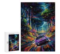 Puzzle pour Adultes 300 PCS Neon Forest Drive Casse-tête pour Adolescents, Jeu De Réflexion, Course De Vitesse, Cadeaux d'anniversaire Et Originaux 300 PCS