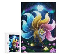 Puzzle pour Adultes 300 PCS Nine-Tailed Fox in Forest Jeux De Puzzle Relaxants Décoration Parfaite Cadeaux Uniques pour Anniversaire Et Noël 300 PCS