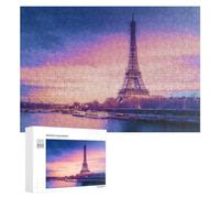 Puzzle pour Adultes 300 PCS Parisian Sunset Eiffel Tower Reflections Puzzles pour Adultes - Jouets Anti-Stress - Jeu Stimulant - Cadeaux 300 PCS