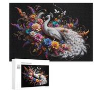 Puzzle pour Adultes 300 PCS Peacock Floral Fantasy Puzzles pour Adolescents, Jouet, Décoration Murale, Motif À Assembler, Interaction Parent-Enfant 300 PCS
