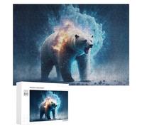 Puzzle pour Adultes 300 PCS Polar Bear Fire and Ice Casse-tête pour Adolescents, Jeu De Réflexion, Course De Vitesse, Cadeaux d'anniversaire Et Originaux 300 PCS