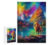 Puzzle pour Adultes 300 PCS Rainbow Mountain Lion Serenity Casse-tête pour Adolescents, Jeu De Réflexion, Course De Vitesse, Cadeaux d'anniversaire Et Originaux 300 PCS