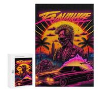 Puzzle pour Adultes 300 PCS Rawk WWE Retro Neon Poster Casse-tête pour Adolescents, Jeu De Réflexion, Course De Vitesse, Cadeaux d'anniversaire Et Originaux 300 PCS