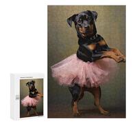 Puzzle pour Adultes 300 PCS Rottweiler Ballerina Puzzles pour Adolescents Jeux De Société Difficile Difficile Est Idéal comme Cadeau 300 PCS