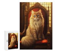 Puzzle pour Adultes 300 PCS Royal Cat Throne Decor Puzzles pour Adultes Cadeau d'anniversaire Jeu D'interaction Parent-Enfant Jeu Intellectuel 300 PCS