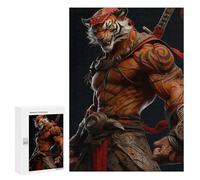 Puzzle pour Adultes 300 PCS Samurai Tiger Warrior Statue Puzzle pour Adultes Jeu Familial Découpe De Précision Activités Amusantes À La Maison 300 PCS