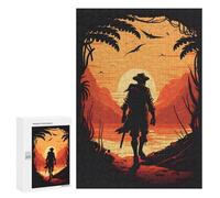 Puzzle pour Adultes 300 PCS Silhouette Journey at Sunset Puzzles pour Adolescents Jeu Manuel Décoration Intérieure Jeu Stimulant Cadeaux 300 PCS