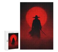 Puzzle pour Adultes 300 PCS Silhouette Samurai Sunset Puzzles pour Adultes Cadeau d'anniversaire Jeu D'interaction Parent-Enfant Jeu Intellectuel 300 PCS