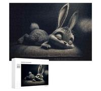Puzzle pour Adultes 300 PCS Sleeping Bunny Illustration Puzzles pour Adolescents Jeux De Société Difficile Difficile Est Idéal comme Cadeau 300 PCS