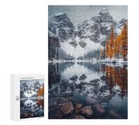 Puzzle pour Adultes 300 PCS Snowy Mountain Reflection Puzzles pour Adolescents Jeux De Société Difficile Difficile Est Idéal comme Cadeau 300 PCS