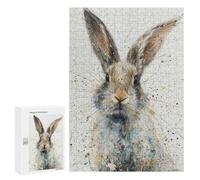 Puzzle pour Adultes 300 PCS Splattered Bunny Charm Puzzle pour Adultes Jeux Relaxants pour S'amuser en Famille Jeu Stimulant Cadeaux 300 PCS