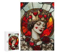 Puzzle pour Adultes 300 PCS Stained Glass Queen Panel Puzzles pour Adolescents Découpe De Précision pour Anniversaire, Noël Jouet Jeu Intellectuel 300 PCS