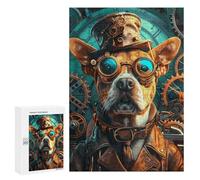 Puzzle pour Adultes 300 PCS Steampunk Animal Dog Puzzles pour Adolescents Jeu Manuel Décoration Intérieure Jeu Stimulant Cadeaux 300 PCS