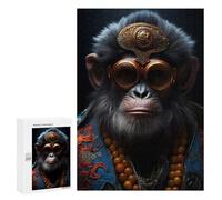 Puzzle pour Adultes 300 PCS Steampunk Ape Monkey Puzzle pour Adultes Jeux Relaxants pour S'amuser en Famille Jeu Stimulant Cadeaux 300 PCS