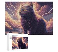 Puzzle pour Adultes 300 PCS Thundering Cat Storms -1 Puzzles pour Adolescents Jeux De Société Difficile Difficile Est Idéal comme Cadeau 300 PCS