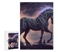 Puzzle pour Adultes 300 PCS Thundering Horse Epic Lightning Display Puzzles pour Adolescents Jeux De Société Difficile Difficile Est Idéal comme Cadeau 300 PCS