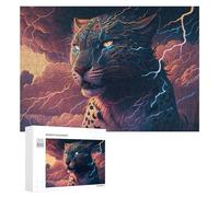 Puzzle pour Adultes 300 PCS Thundering Leopard Wild Power Unleashed Puzzles pour Adolescents Jeux De Société Difficile Difficile Est Idéal comme Cadeau 300 PCS