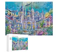 Puzzle pour Adultes 300 PCS Underwater Castle Fantasy Scene Puzzles pour Adolescents, Jouet, Décoration Murale, Motif À Assembler, Interaction Parent-Enfant 300 PCS