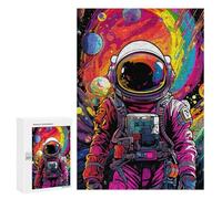 Puzzle pour Adultes 300 PCS Vibrant Astronaut in Space Puzzles pour Adolescents, Jouet, Décoration Murale, Motif À Assembler, Interaction Parent-Enfant 300 PCS