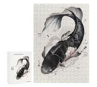 Puzzle pour Adultes 300 PCS Vintage Japanese Koi Fish Puzzles pour Adolescents Jeux De Société Difficile Difficile Est Idéal comme Cadeau 300 PCS