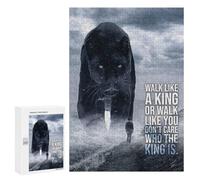 Puzzle pour Adultes 300 PCS Walk Like A King Panther Jeux De Puzzle Relaxants Décoration Parfaite Cadeaux Uniques pour Anniversaire Et Noël 300 PCS