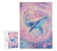 Puzzle pour Adultes 300 PCS Whale in Fantasy Galaxy Puzzles pour Adultes Course De Vitesse Manuelle Activité Parent-Enfant, pour Toute La Famille 300 PCS