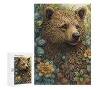 Puzzle pour Adultes 300 PCS Whimsical Brown Bear Puzzles pour Adolescents Jeux De Société Difficile Difficile Est Idéal comme Cadeau 300 PCS
