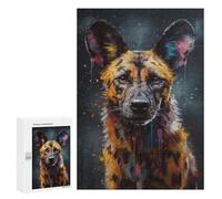 Puzzle pour Adultes 300 PCS Wild Dog Painting Puzzles pour Adolescents Jeux De Société Difficile Difficile Est Idéal comme Cadeau 300 PCS