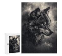 Puzzle pour Adultes 300 PCS Wolf Head Art Print Puzzles pour Adultes Cadeau d'anniversaire Jeu D'interaction Parent-Enfant Jeu Intellectuel 300 PCS