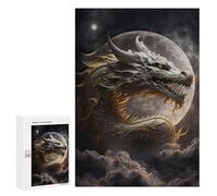 Puzzle pour adultes 300 pièces Dragon Moonlit Sky -5 Puzzle énigmatique pour adultes - Cadeau d'anniversaire, Noël 300 pièces